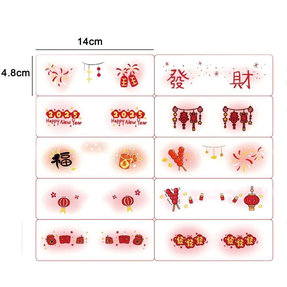 6 Sheets New Glitter Face Waterproof Temporary Face Makeup Patches DIY Red Sticker Women