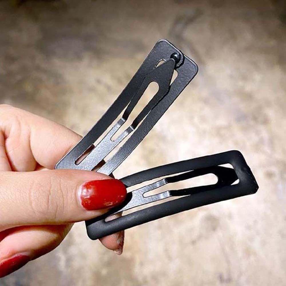 Matt Black Solid Color Makeup Hair Grip Hair Accessories Korean Headdress Hair Clips Hairpins Set Bangs Clip Black Barrettes