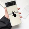 Funny Black Cat Fashion Phone Case For Samsung Galaxy Z Flip 3 4 5 6 7 Hard Folding Z Flip4 Clear PC Cover Protector Gift