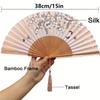 Folding Hand Fan With Tassel Chinese Style Hand Fan For Women Japanese Handheld Fan For Dancing Wedding Decoration Party Favor
