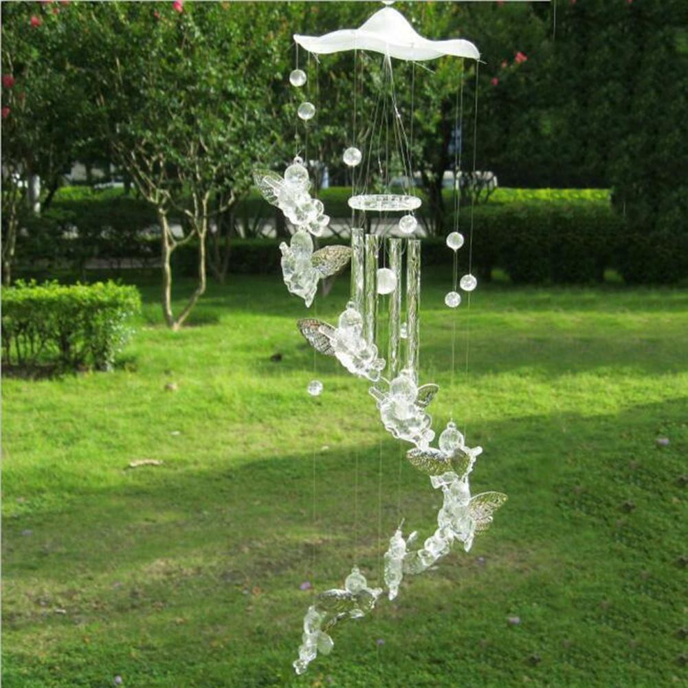 Campanelle a Vento Angelo dell'Amore Antico a 5 Tubi Appese Decorazione Soggiorno Letto Casa Regalo Auto Esterno Cortile Giardino Decorazioni Campanelle a Vento.