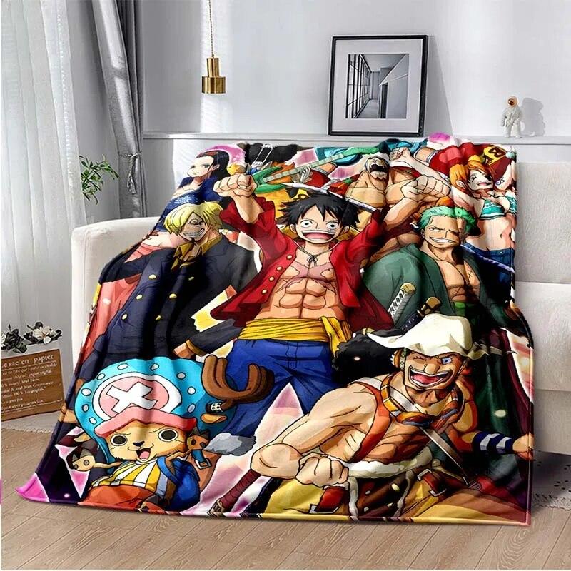 Couverture polaire avec personnage de dessin animé japonais célèbre, pour lits, randonnée, pique-nique, couette épaisse, couvre-lit à la mode