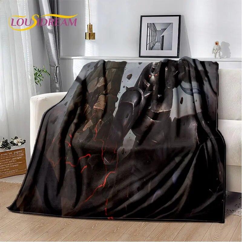 Fullmetal Alchemist Anime Cartoon Soft Plush Blanket,Flannel Blanket Throw Blanket for Living Room Bedroom Bed Sofa Picnic Cover