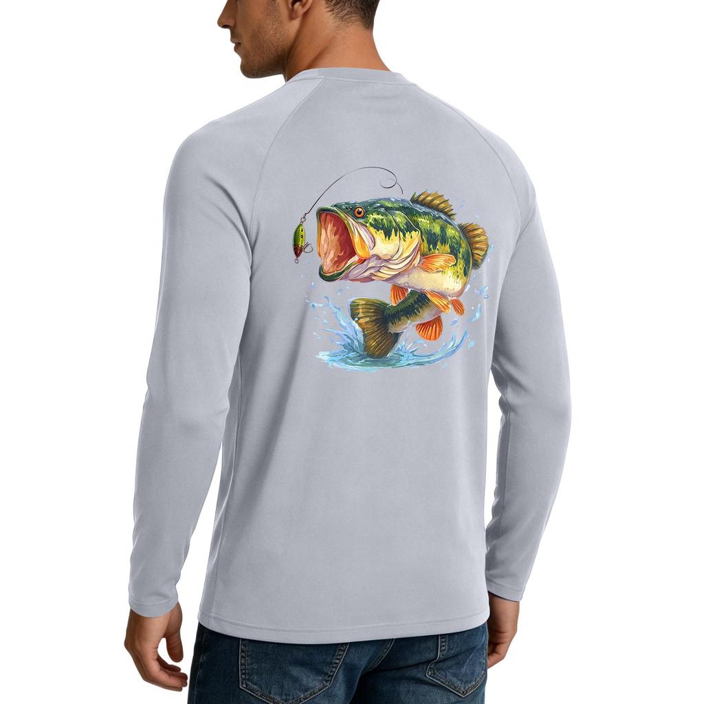 Men Long Sleeve 50 Plus Sun Shirt Quick Dry Lightweight Stretch Outdoor Fishing Athletic Top
