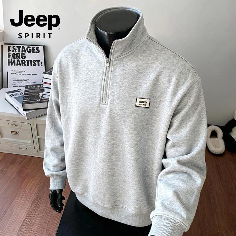 JEEP SPIRIT Men s Stand-Collar Pullover Sweatshirt XL
