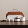 Mutton Fat Jade Porcelain Portable Gongfu Tea Set