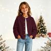 Girls' Fashion Printed Button-Front Cardigan for Casual Everyday Wear