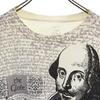 VINTAGE 90s Old shakespeare print Short sleeve T-shirt Ivory Art T-shirt Men's Used