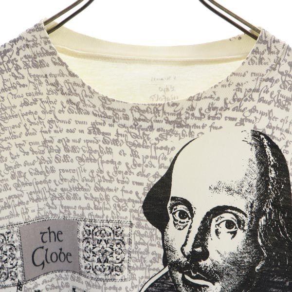 VINTAGE 90s Old shakespeare print Short sleeve T-shirt Ivory Art T-shirt Men's Used