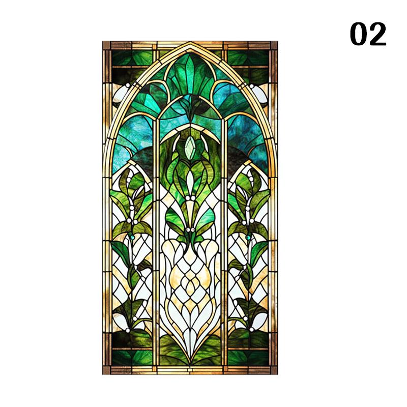 Retro Art Skleněná Fólie Evropský Styl Vitrážové Kostelní Umění Soukromí Okenní Samolepky Neprůhledné Hotelový Klub Veranda Okenní Dekorace Fólie