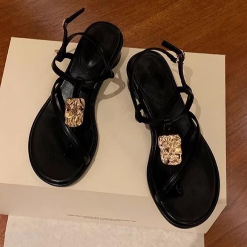 Summer Street Style Clip Toe Narrow Band Thin Low Heels Women Sandals Buckle Strap Ladies Casual Shoes Zapatos De Mujer