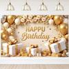 Polyester Banner Poster Golden Photography Backdrops Birthday Party Background  Holiday Party