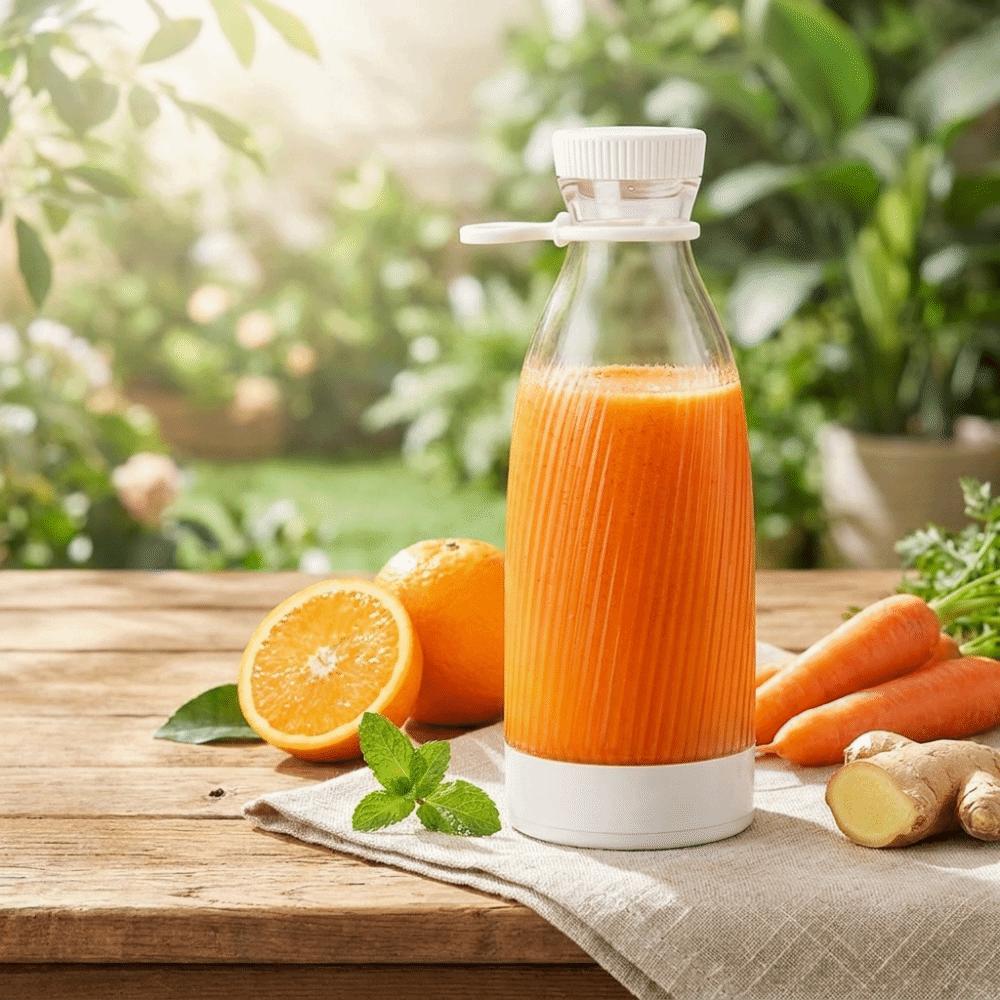 Compact Lightweight Body Fruit Blender Stainless Steel Blades USB Rechargeable Juicer Office Work