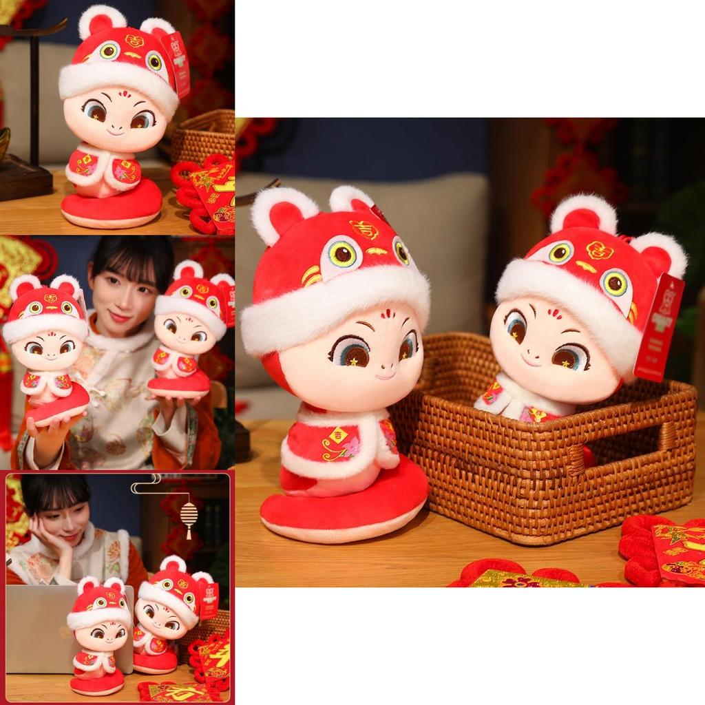 Adorable Tang Suit Snake Plush Toy 2025 Year Of The Snake Zodiac Doll Cute Snake Gift