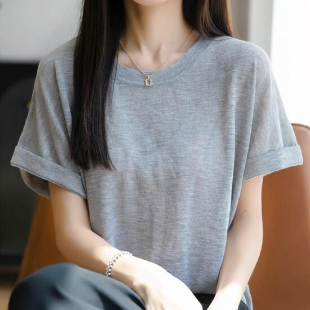 Navava Women Daily Loose FiT Thin Round Neck ShorT Sleeve T shirT nT3305