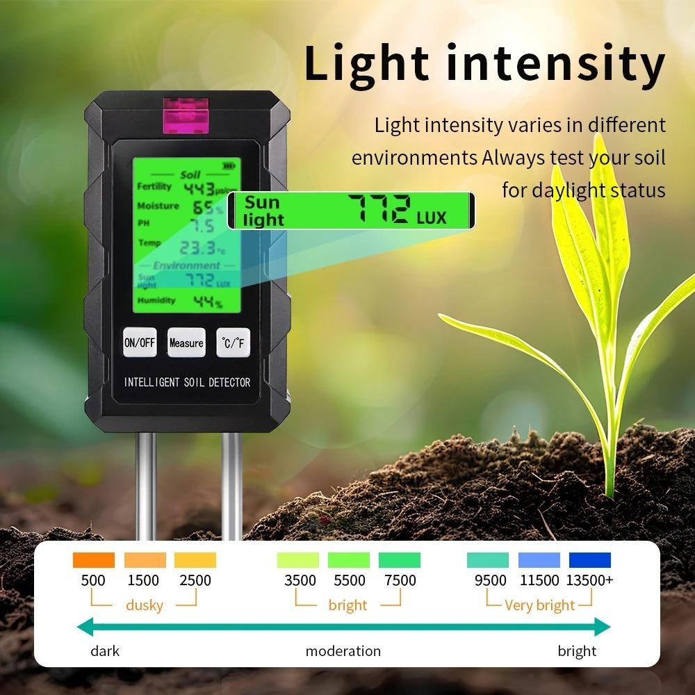 90° Rotation Soil Tester LCD Screen Garden Soil Analyzer Plant Moisture Meter  for Farm Soil Check