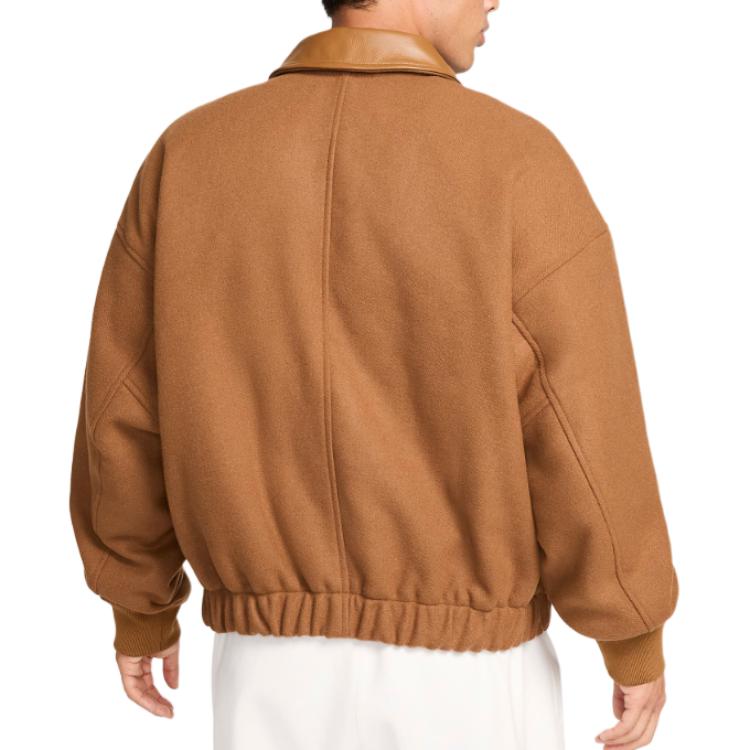 Nike Drop Shoulder Lapel Single-Breasted Long Sleeve Jacket Men Jackets Brown FZ1168-281