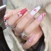 24Pcs Goose Yellow Cream Flower French Acrylic Press On Nails Full Coverage Removable False Nail Art Tips
