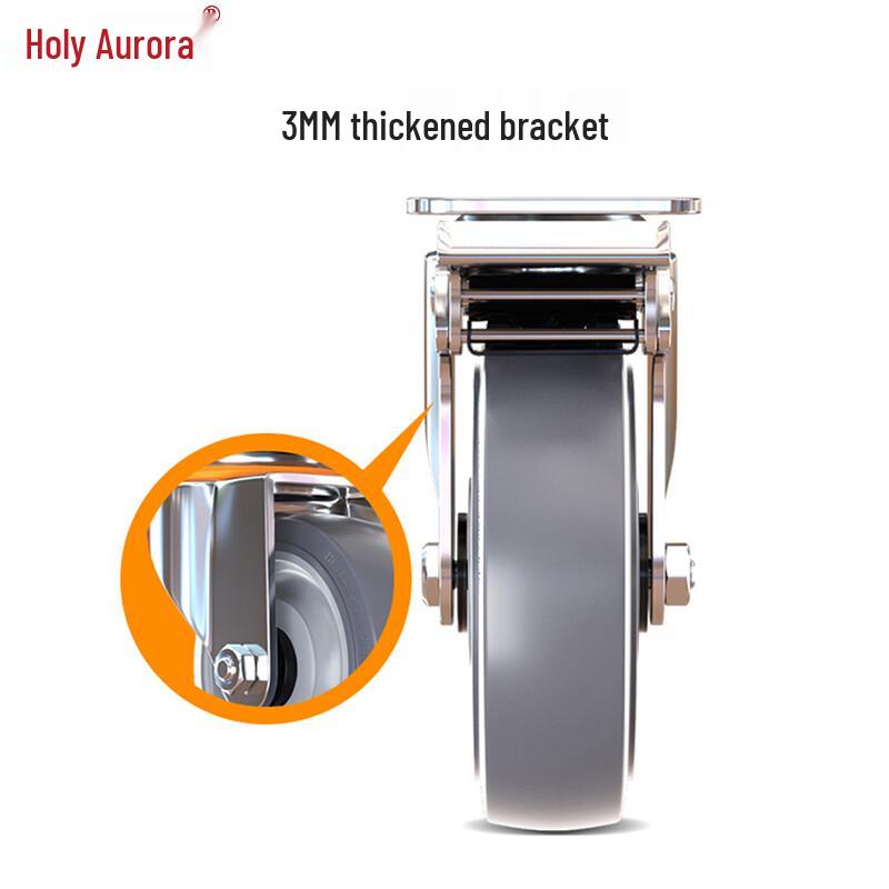 Heavy-Duty 6-inch Rubber Fixed Caster Wheel