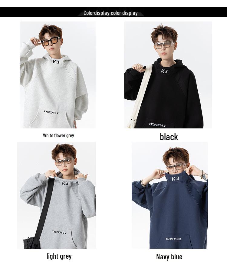 2025 Spring/Autumn Men's Embroidered Hooded Sweatshirt: Loose, Lazy Style Jacket