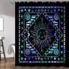 Mandala Celestial Shower Curtain Boho Moon Star Black And White Waterproof Polyester Fabric Bathroom Curtains Home Decor Hooks