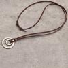 1 Piece Vintage Double Ring Alloy Pendant Adjustable Necklace, Unisex, Retro Style Design, Durable, Suitable for Daily Wear