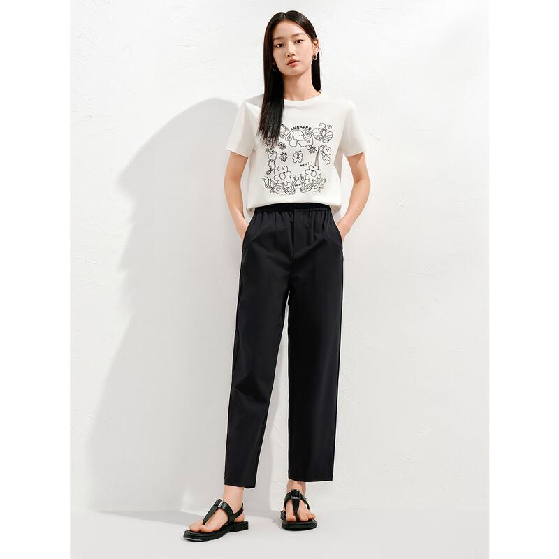 JiuZi Annakou Women's Casual Tapered Cropped Pants