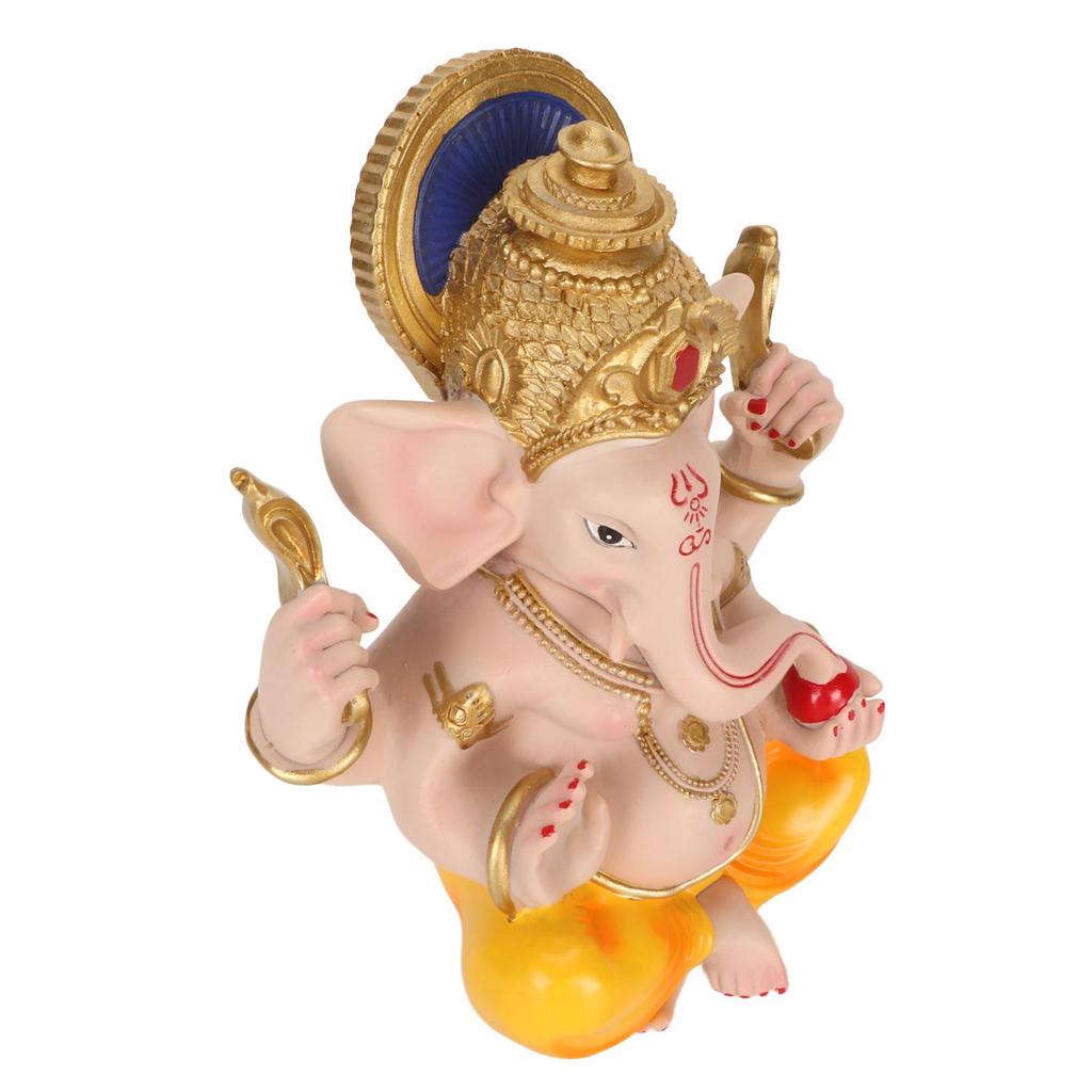 Indian Ganesha Statue Elephant Hindu God Sculpture Resin Decorative Indian Elephant God Ornament for Home Garden