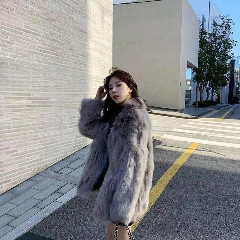 Autumn and Winter New Imitation Fox Fur Coat Temperament Advanced Thick Warm Coat