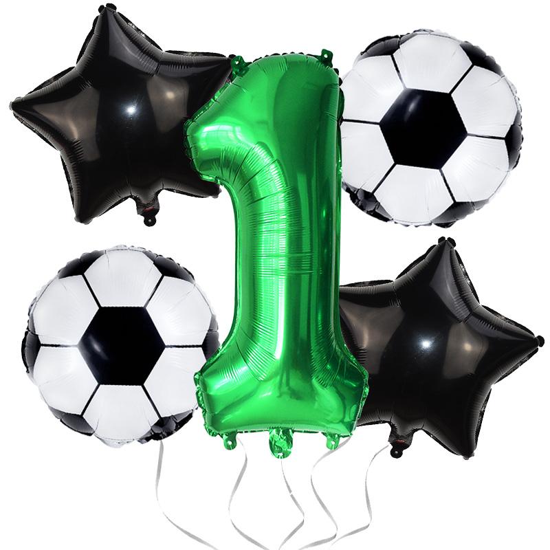 Soccer Birthday Balloon Kit Foil Football Air Globos 32inch Foil Number Balloons Kids Boys Sports Theme Party Favors Supplies