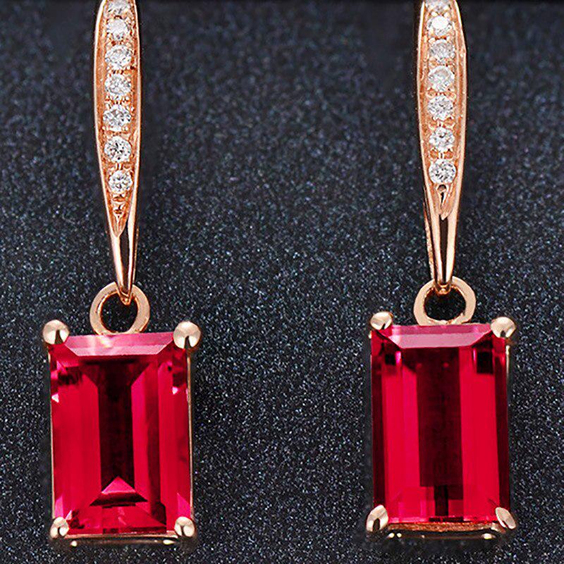 

Серьги с рубином женские красный