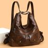 Women's PU Shoulder Bag Middle-aged Mother Bag Crossbody Bag Multifunctional Backpack