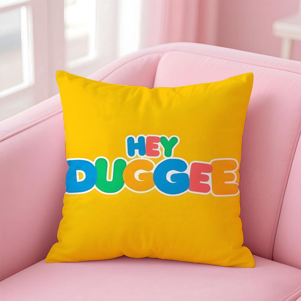 H-Hey Duggee cartoon Cushion Cover Home & Car Multi-Scene Pillow Cover - Reversible, Soft & Durable for Daily Use