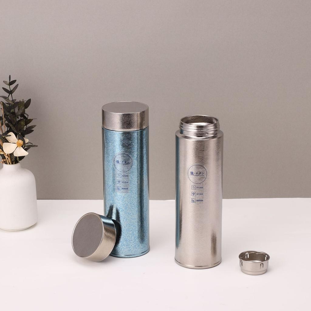 New high-end business pure titanium cup high-value portable tea separation outdoor stew pot double-layer vacuum thermos cup