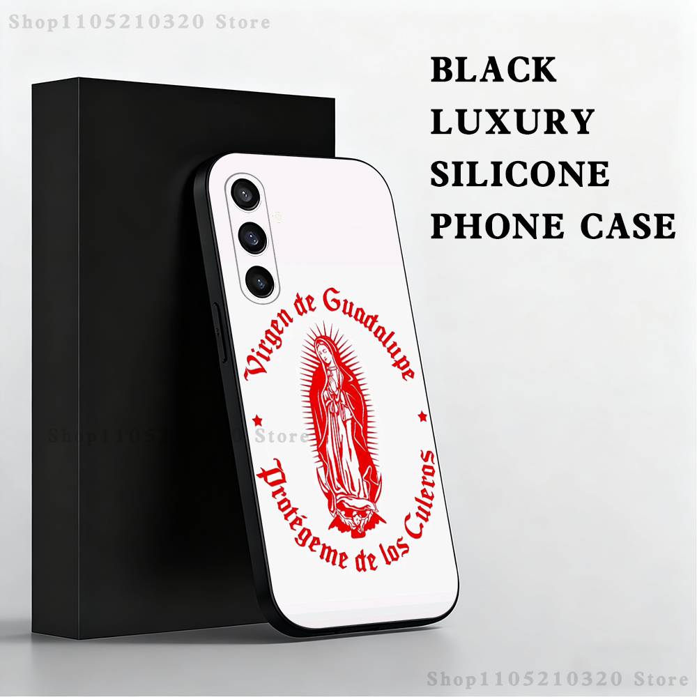 

G-Guadalupe Virgin Art Phone Case For Samsung S25,S24 Ultra,S20,S30 plus,S22 plus,S23,S30 Ultra 5G Silicone Black Shell SamsungS10