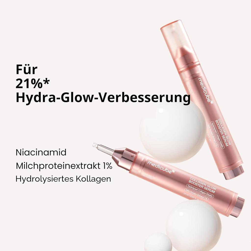 Medicube Collagen Glow Booster Milk Serum - Twist & Click - Serum with Niacinamide, Milk Extract & Hydrolysed Collagen for Brighter