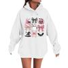 Women's Casual Fashion Comfortable Round Neck With Hood Long Sleeve Halloween Print Warm Sweatshirt