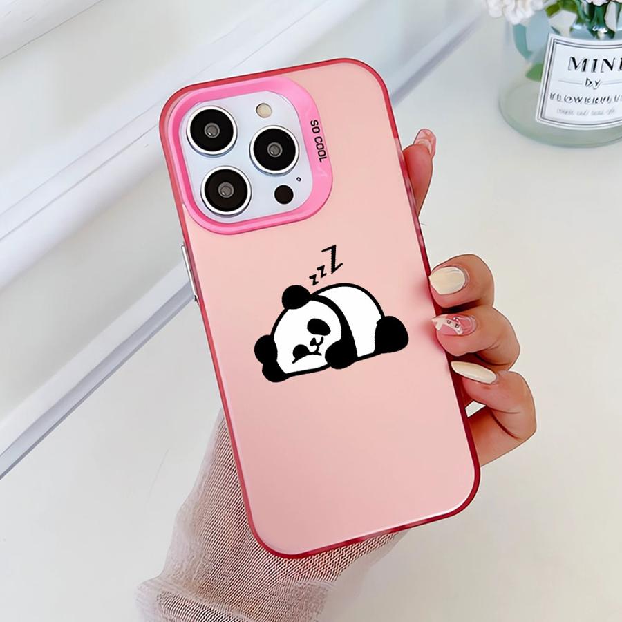 Soft Shell Phone Case for iPhone 14 15 16 Plus 11 12 13 Pro Max 16e Cute Cartoon Panda