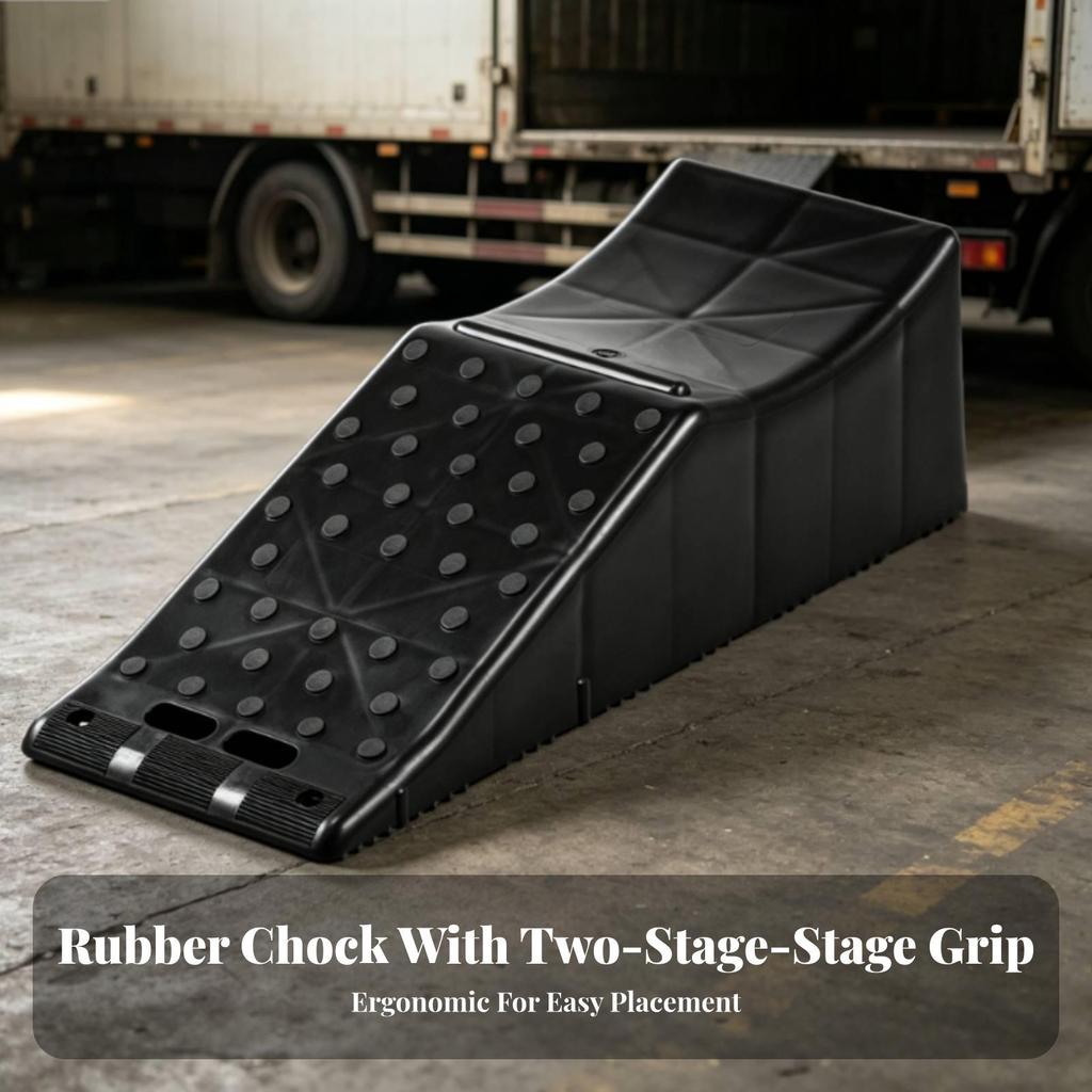 Automotive Wheel Chock Portable Triangular Wedge Impact-Resistant