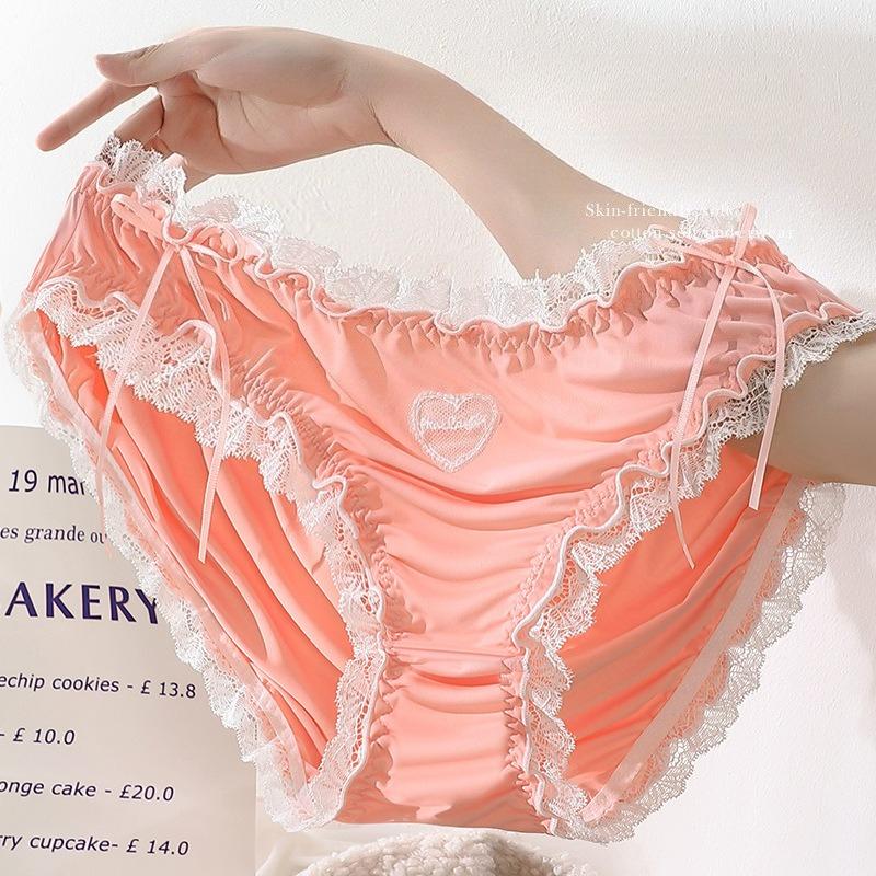 XL to 4XL Plus size Lolita Panties Japanese-Inspired Soft Lace Maiden briefs Comfort-Fit Leg Openings Sweat fairy underpant Sexy underwear