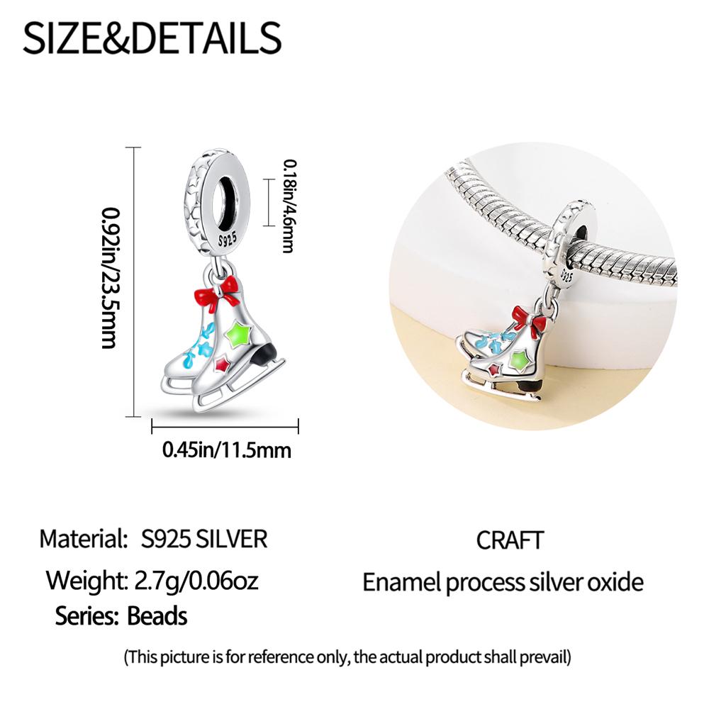 Original Charmscopper Röd Ros Skidkänga Pärlor Passar Berlocker Platabeads Armband För Kvinnor Kvinnors Smyckestillverkning DIY