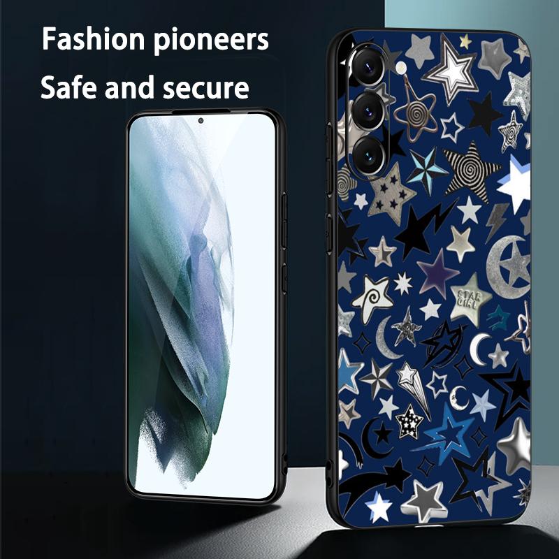 Fashion Cool Star Hot Selling Pattern Phone Case For Samsung Galaxy S26 S25 S24 S23 S22 S21 Plus Ultra Note20 Soft Black