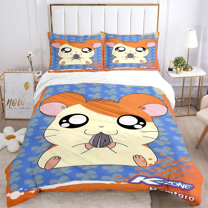 Set Copripiumino Hamtaro 3 Pezzi - Lavabile in Lavatrice, Include 1 Copripiumino e 2 Federe, Senza Imbottitura yy251022195