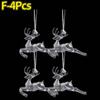 Clear Crystal Snowflake Icicle Pendants Acrylic Christmas Tree Ornaments Holiday New Year Home Party Hanging Decoration Supplies