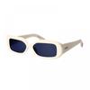 Jacquemus Sunglasses Rectangle Full Rim  White Frame And Blue Lens Jac 11c2 White