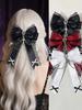 A Delicate Women's Casual Gothic- Lace Bow Cross Hair Clip Duckbill Clip Suitable for Matching Outfits