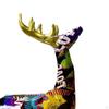 Colorful Standing Deer Statues Reindeer Figurines Christmas Ornament Xmas Crafts Desk Collection for