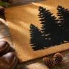 Christmas Three Trees Design Coir Doormat Non- Entrance for Holiday Decoration