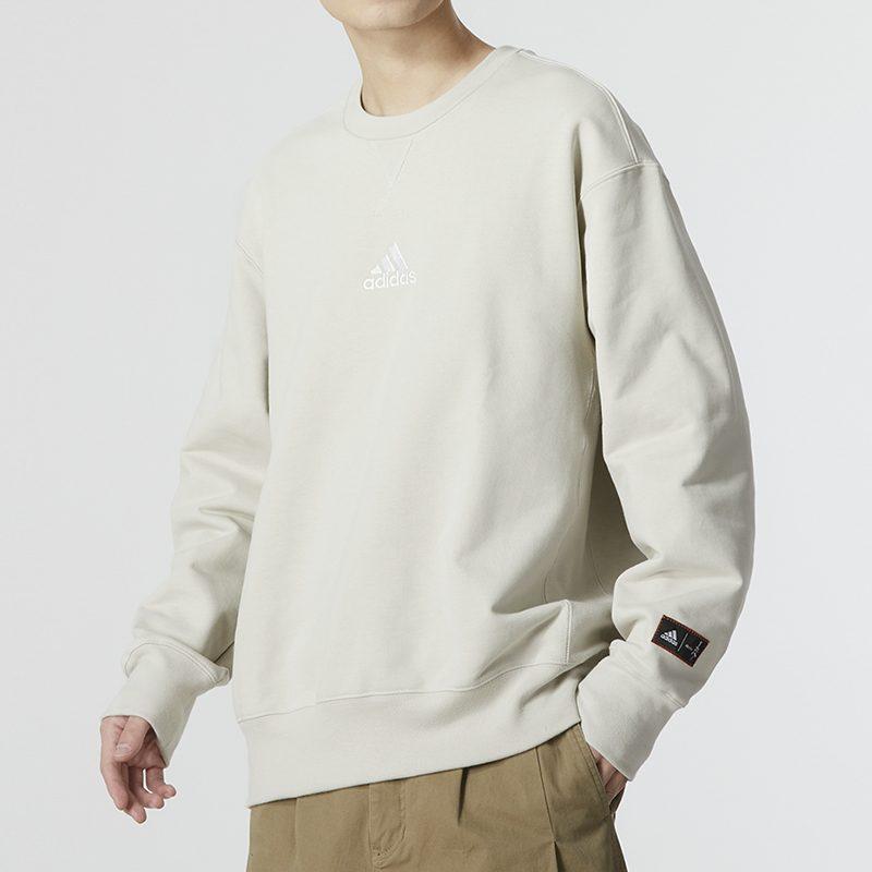 Adidas Sweatshirts Men's Ecru Crew Neck Moderate Regular IK7685