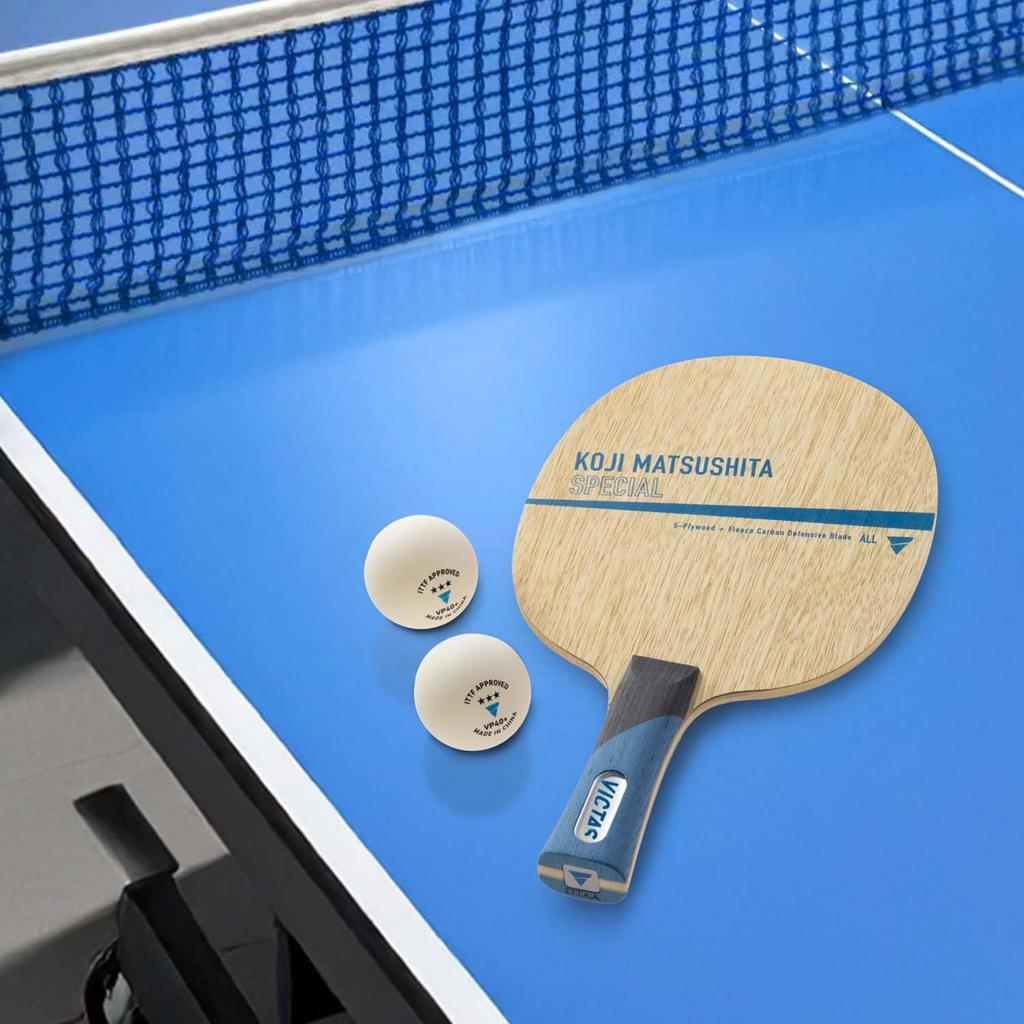 VICTAS Table Tennis Racket Koji Matsushita Special Shakehand Defensive Racket with Special Model Used by Koji 028304 Material, Flare, Matsushita,